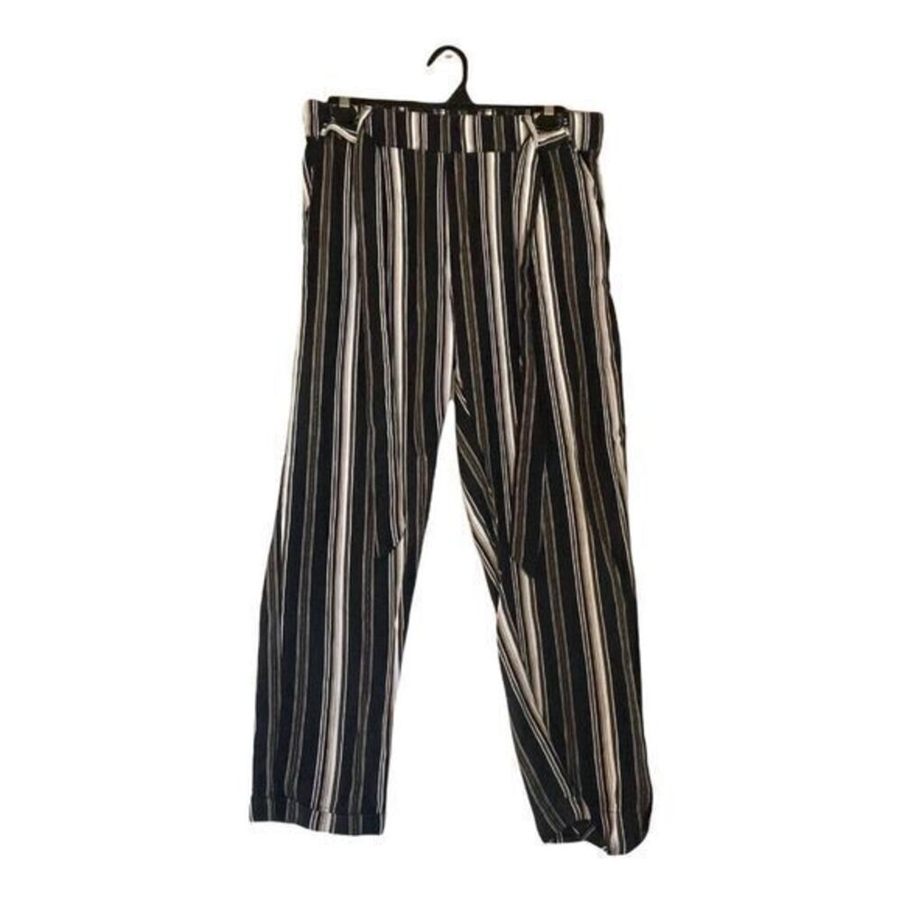 Streetwear Society Trouser Pants Womens Size Medium Neutral Striped Pants Pull o
